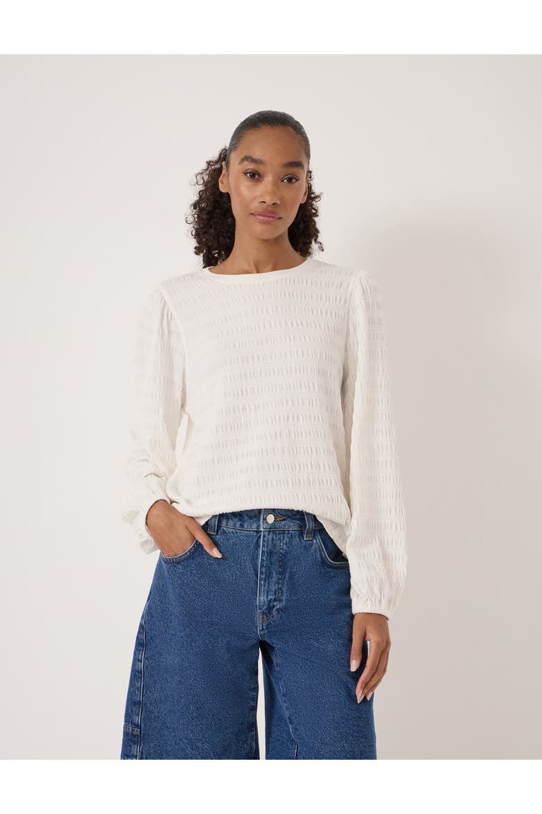Thalia Seersucker Top, Main, color, Stone White
