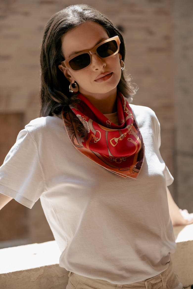 Camilla - Silk Bandana, Alternate, color, Red