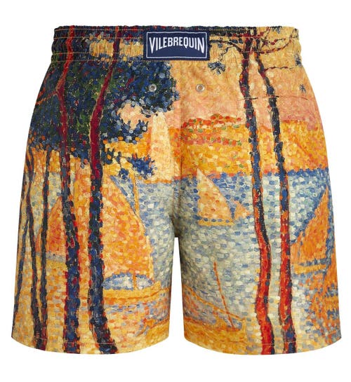 Vilebrequin Voile Et Pins 360 Swim Trunks In Maïs