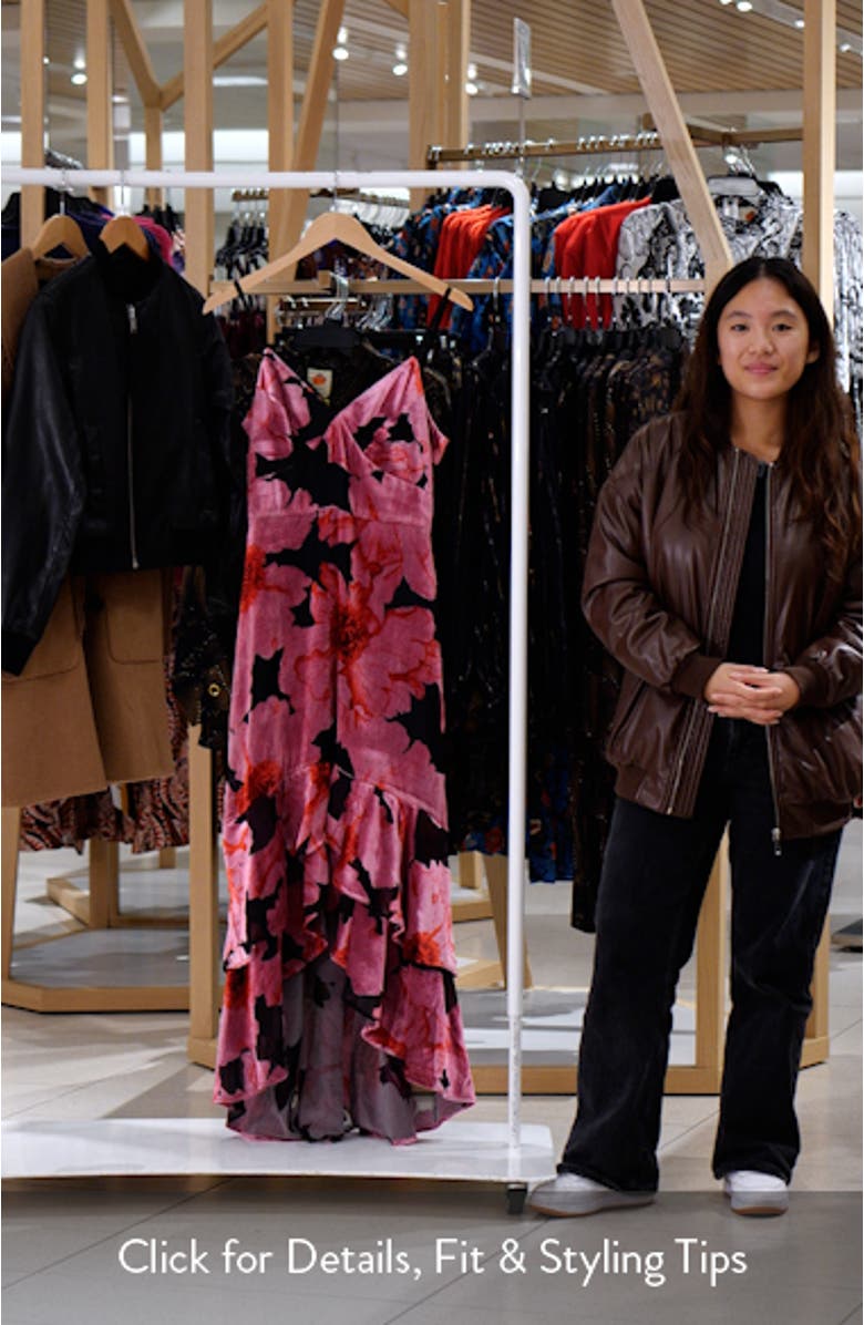 Floral Ruffle High-Low Dress, sales video thumbnail