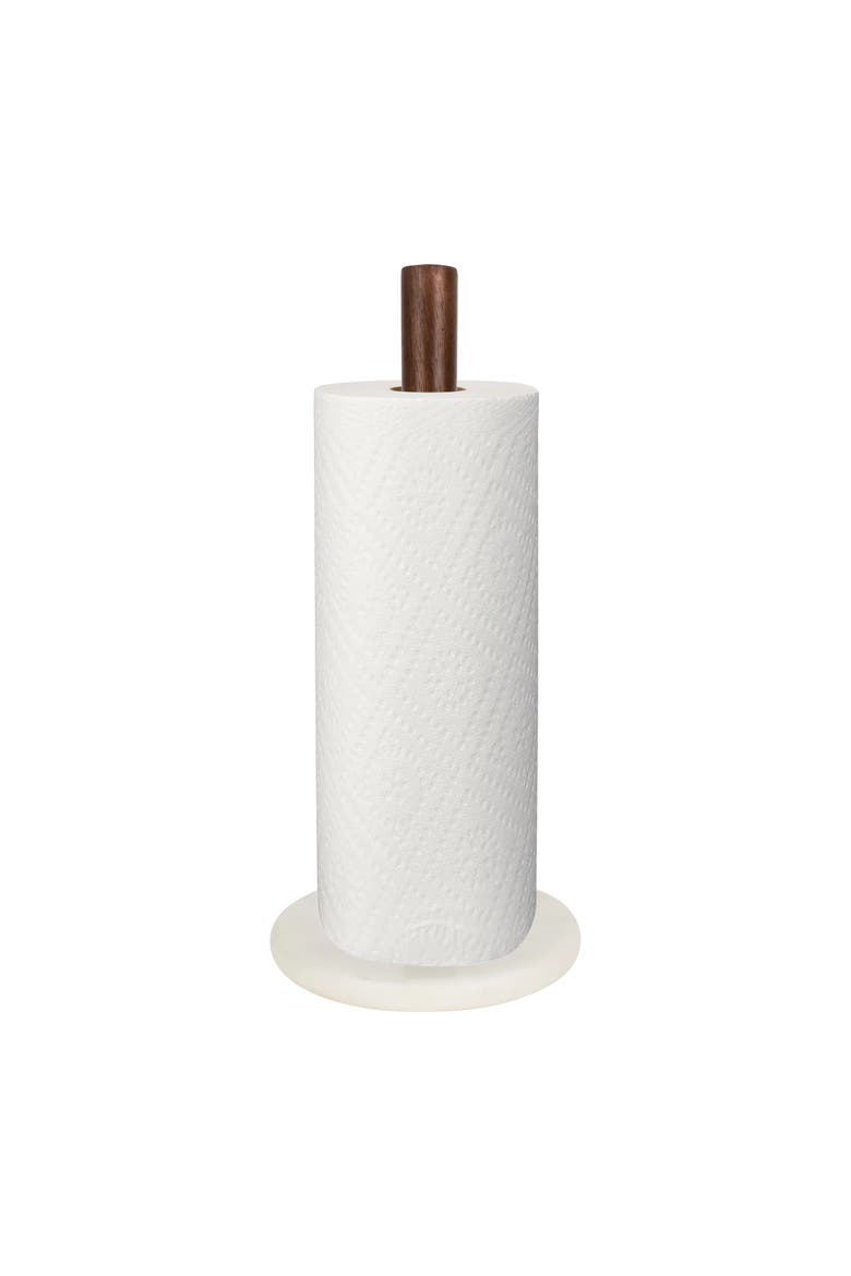 Avery Modern Classic Metal with Non Slip Weighted Marble Base Paper Towel Holder, Alternate, color, Natural / White Marble