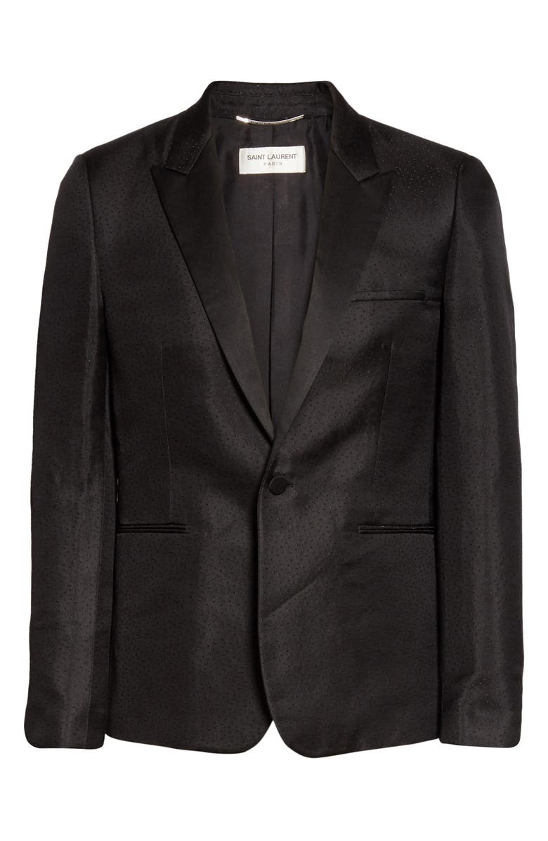 Saint Laurent Veste Courte Silk Blend Dinner Jacket, Alternate, color, 