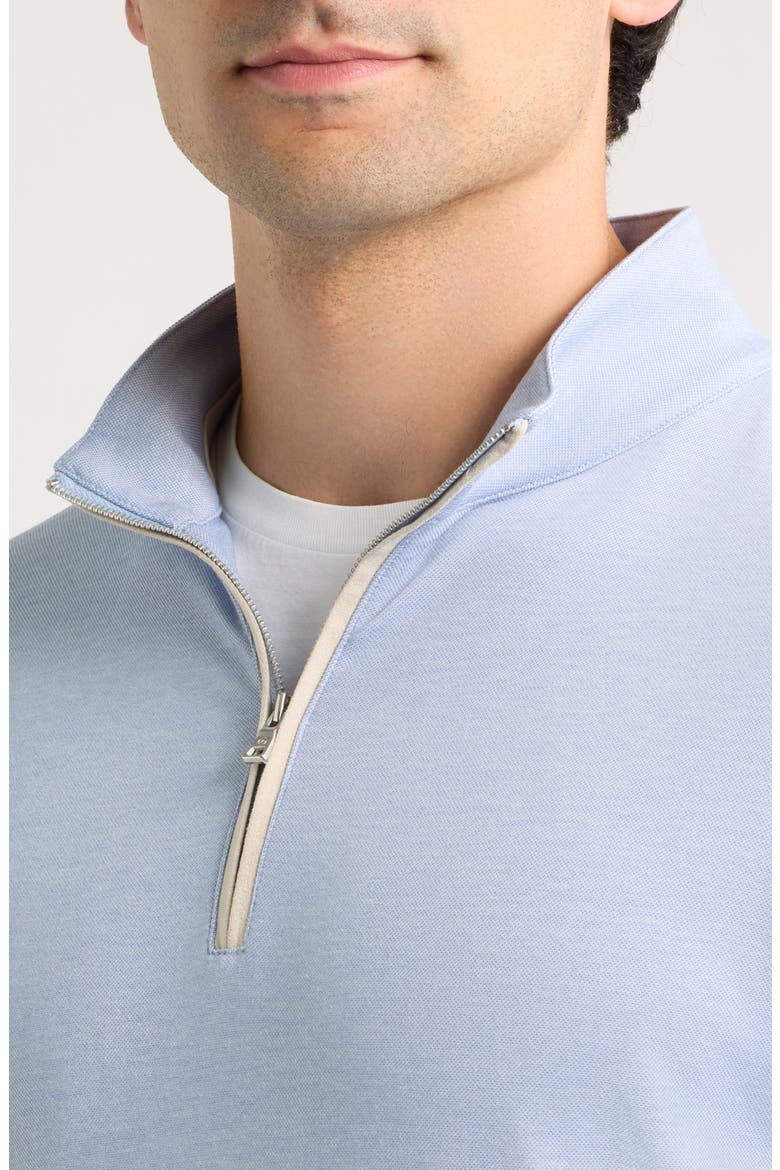 Crown Crafted Albatross Piqué Quarter-Zip Pullover, Alternate, color, WINDY BLUE