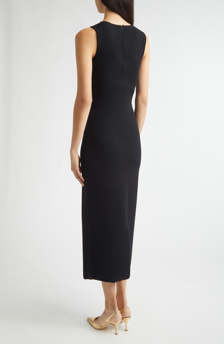 Lela Rose Peony Crochet Appliqué Milano Stitch Sweater Dress, Alternate, color, Black