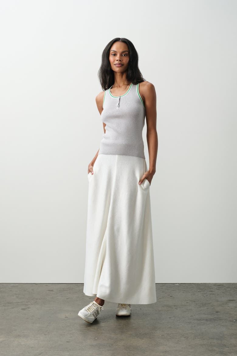 Justine Cotton Cashmere Maxi Skirt, Main, color, ECRU