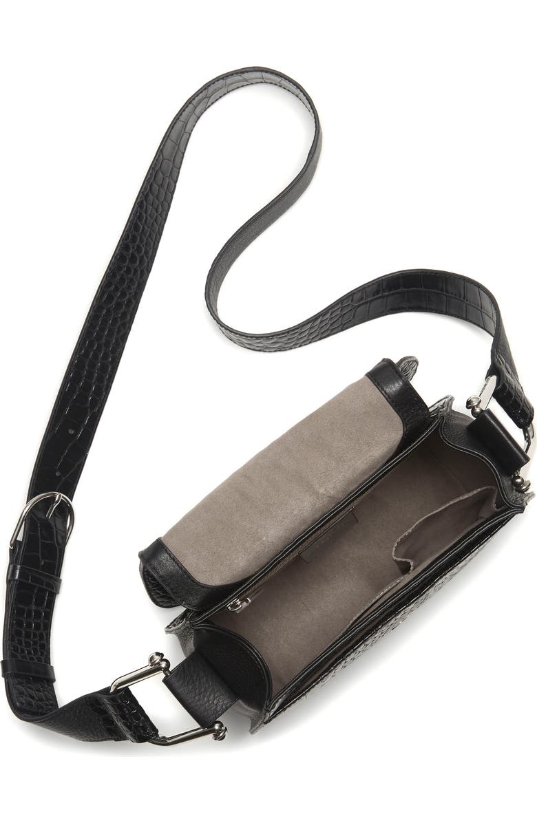 Vince Camuto Tal Croc Embossed Leather Shoulder Bag, Alternate, color,