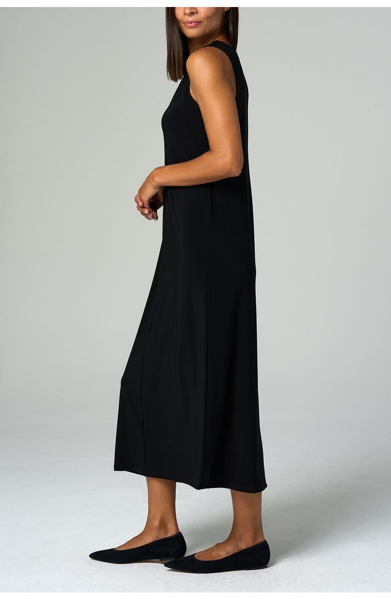Franne Golde Luxe Stretch Sleeveless V-Neck Dress, Alternate, color, Black
