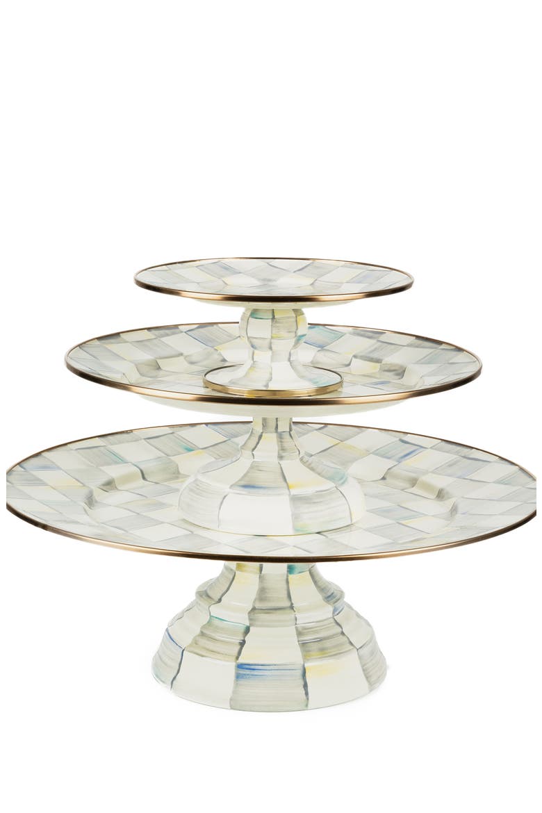 Sterling Check Small Pedestal Platter, Alternate, color, STERLING