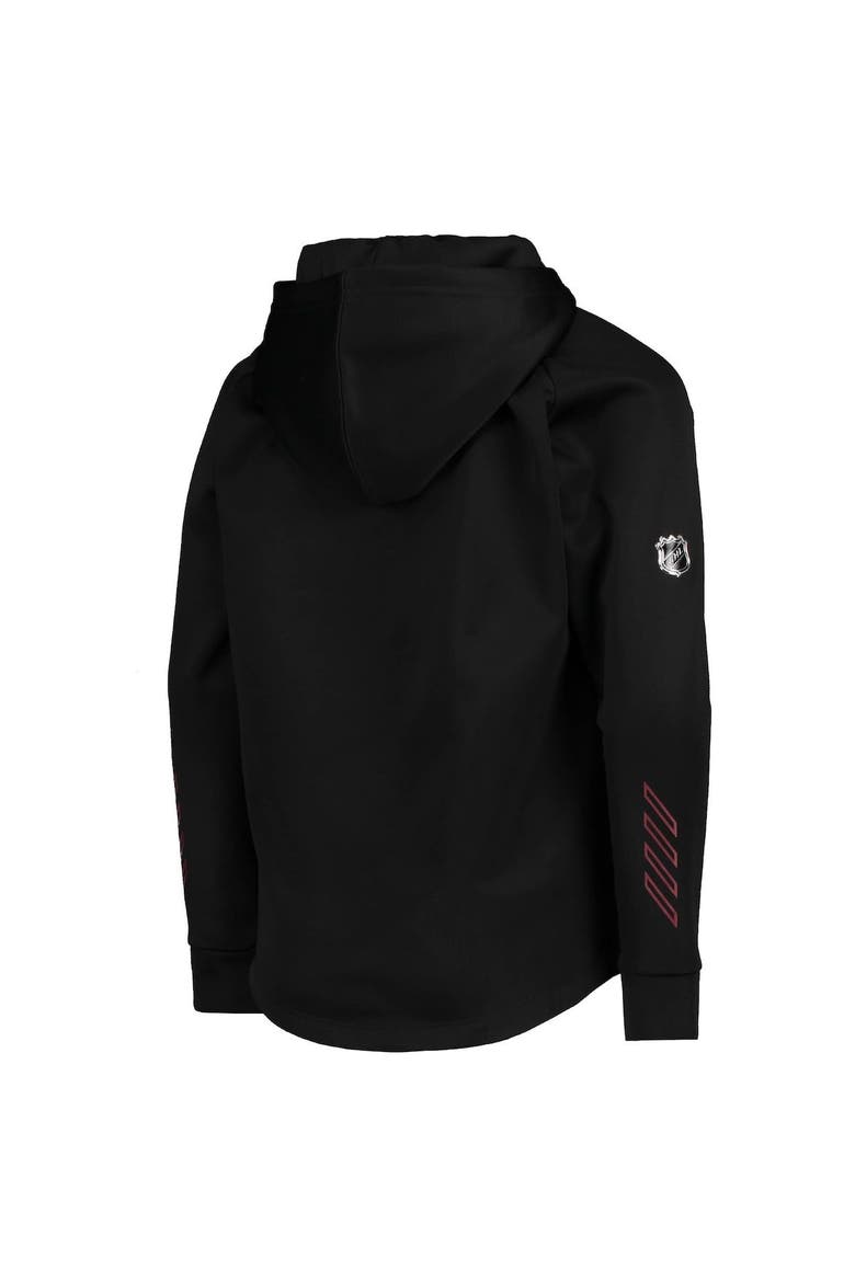 Youth Fanatics Branded Black Arizona Coyotes Authentic Pro Raglan Pullover Hoodie, Alternate, color, Black