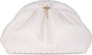 Jewel Badgley Mischka Vale Pleated Tulle and Satin Mini Pouch Clutch