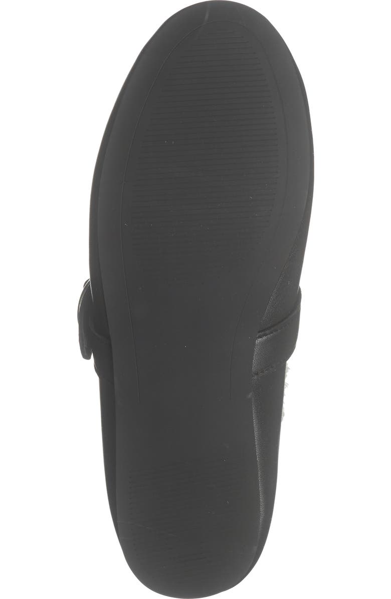 Steve Madden Lodge Faux Shearling Lined Mary Jane Flat, Alternate, color, Black Leather