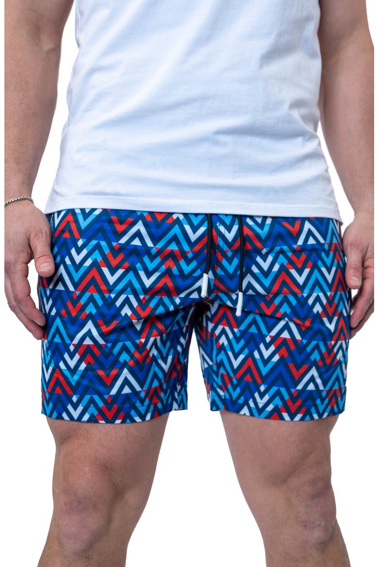 Swim Lion Patriot Swim Trunks, Main, color, BLUE MULTI