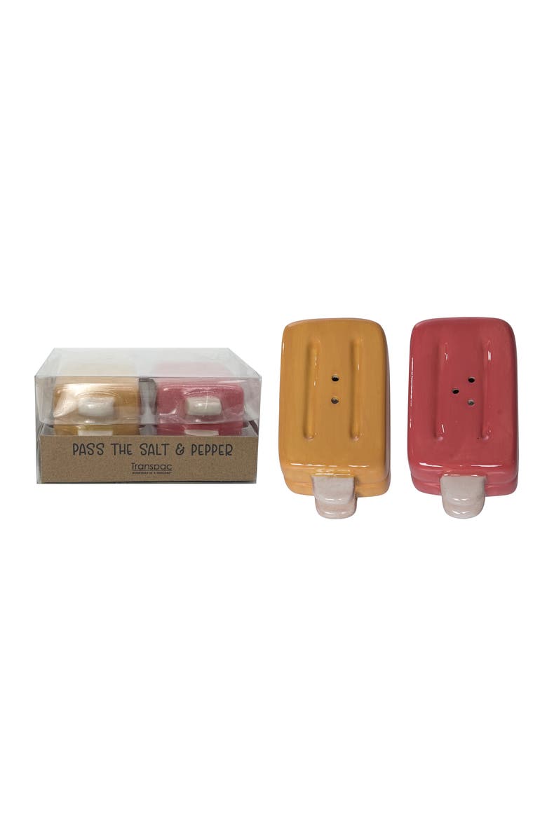 Dolomite Double Sticks Popsicles Salt and Pepper Set of 2 Multicolored for Spring Serving and Entertaining, Main, color, Multicolored