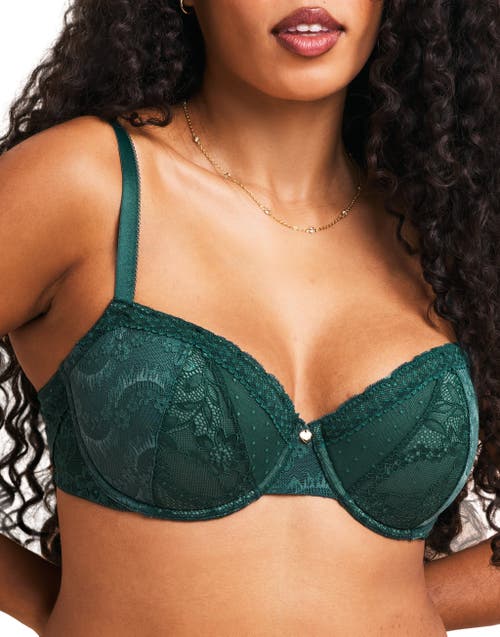 Adore Me Lucie Contour Balconette Bra In Dark Green
