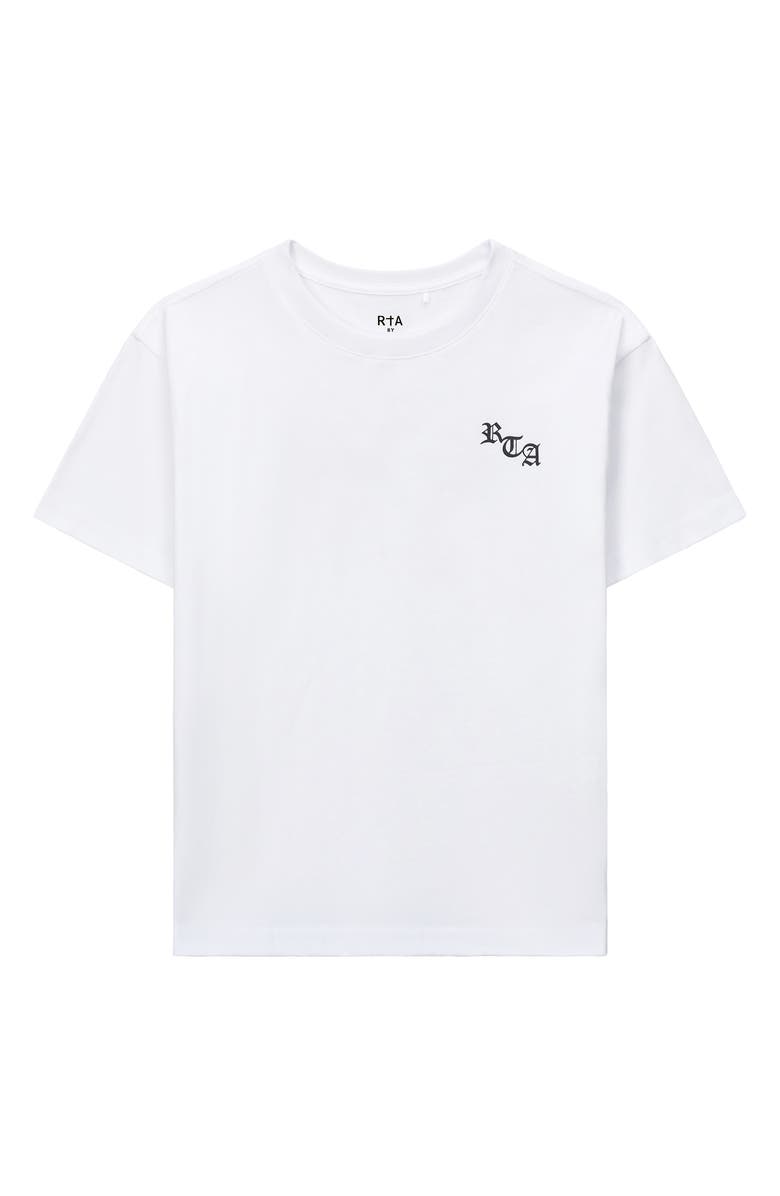 RtA Kids' Lawson Cotton Graphic T-Shirt, Main, color, White Old English Ny
