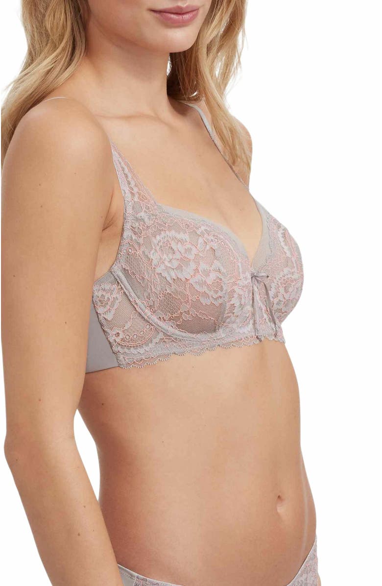 Skarlett Blue Minx Lace Balconette Bra, Alternate, color, Pebble/Peach