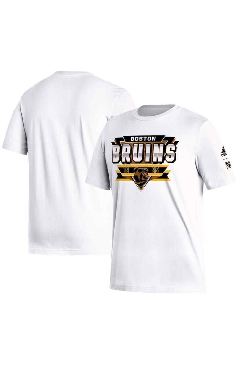 adidas Men's adidas White Boston Bruins Reverse Retro 2.0 Fresh Playmaker T-Shirt, Main, color, 