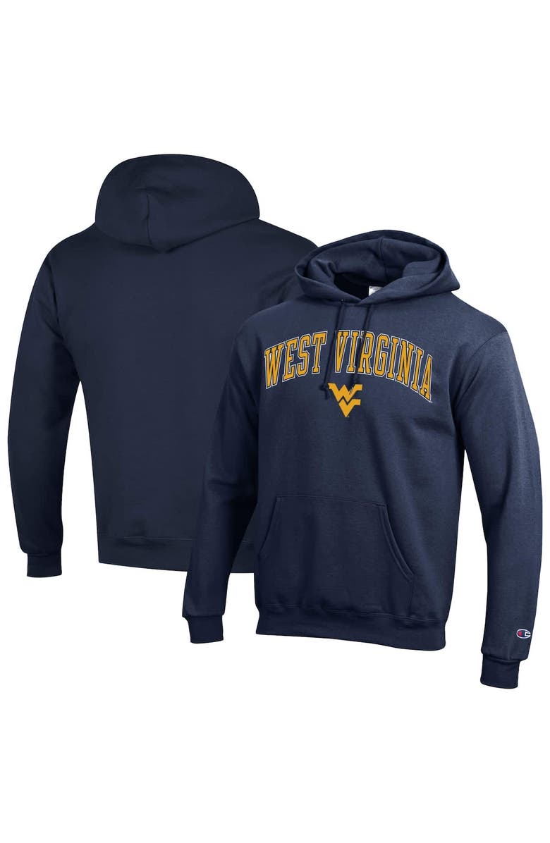 Champion Men's Champion  Navy West Virginia Mountaineers Arched Logo Fleece Pullover Hoodie, Alternate, color, Navy