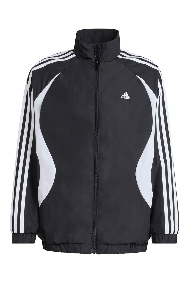 Kids' Teamgeist Loose Fit Track Jacket, Main, color, BLACK/ WHITE/ WHITE