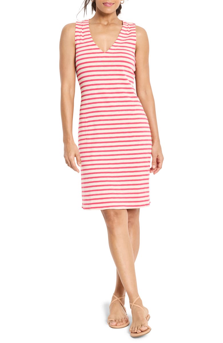 NZT by NIC+ZOE Stripe Sleeveless Cotton & Modal Tank Dress, Main, color, Pink Multi