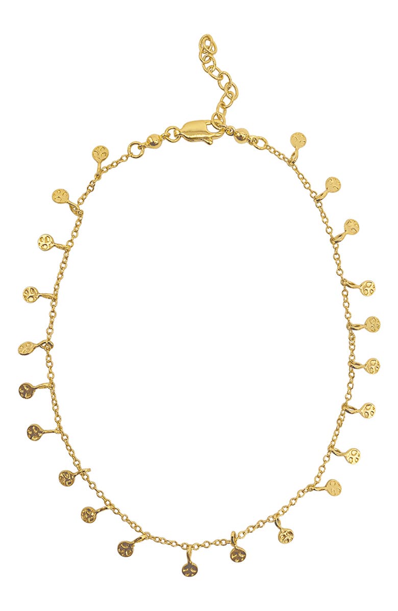 Adornia 14K Yellow Gold Plated Confetti Anklet, Alternate, color, Yellow