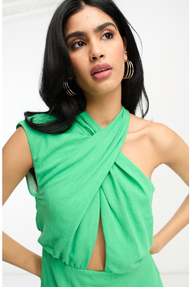 Halter Neck Dress, Alternate, color, MEDIUM GREEN