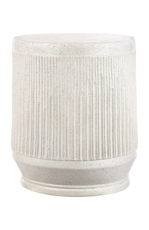 Kline 17.5" Mid-Century Modern Brutalist Indoor/Outdoor Accent Table