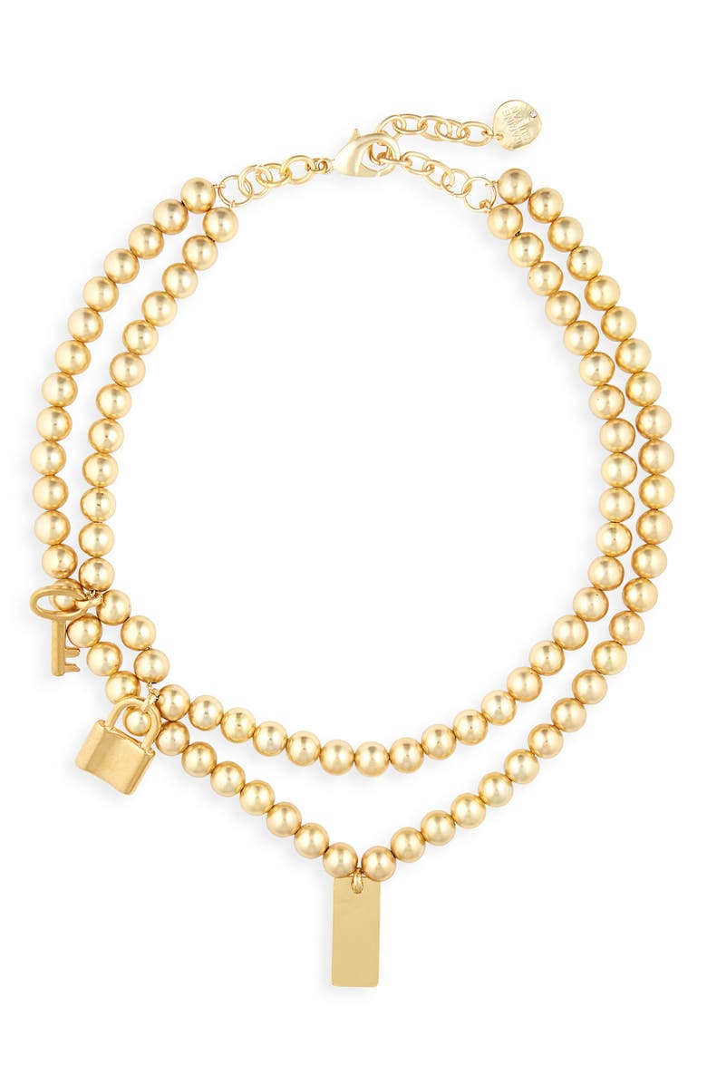 Karine Sultan Beaded Layered Necklace, Main, color, 