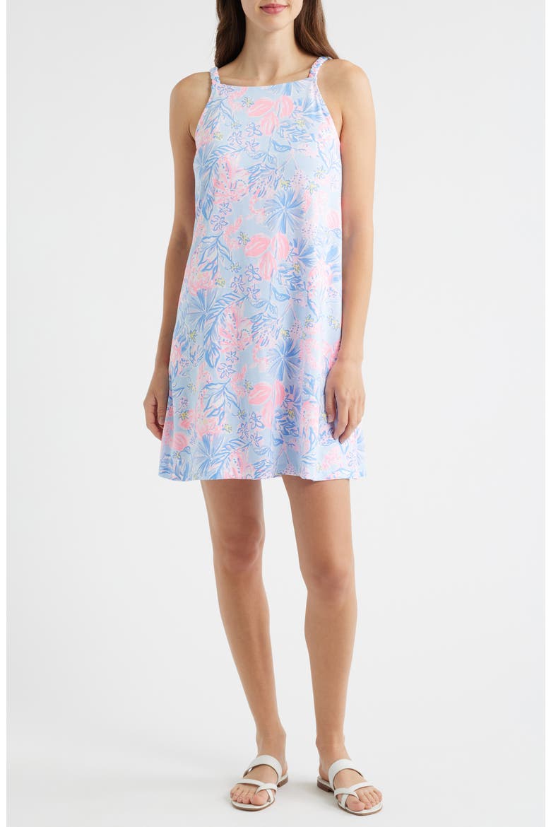 Kyleigh Floral Cotton Dress, Main, color, MULTI ELEPHANT SPLASH