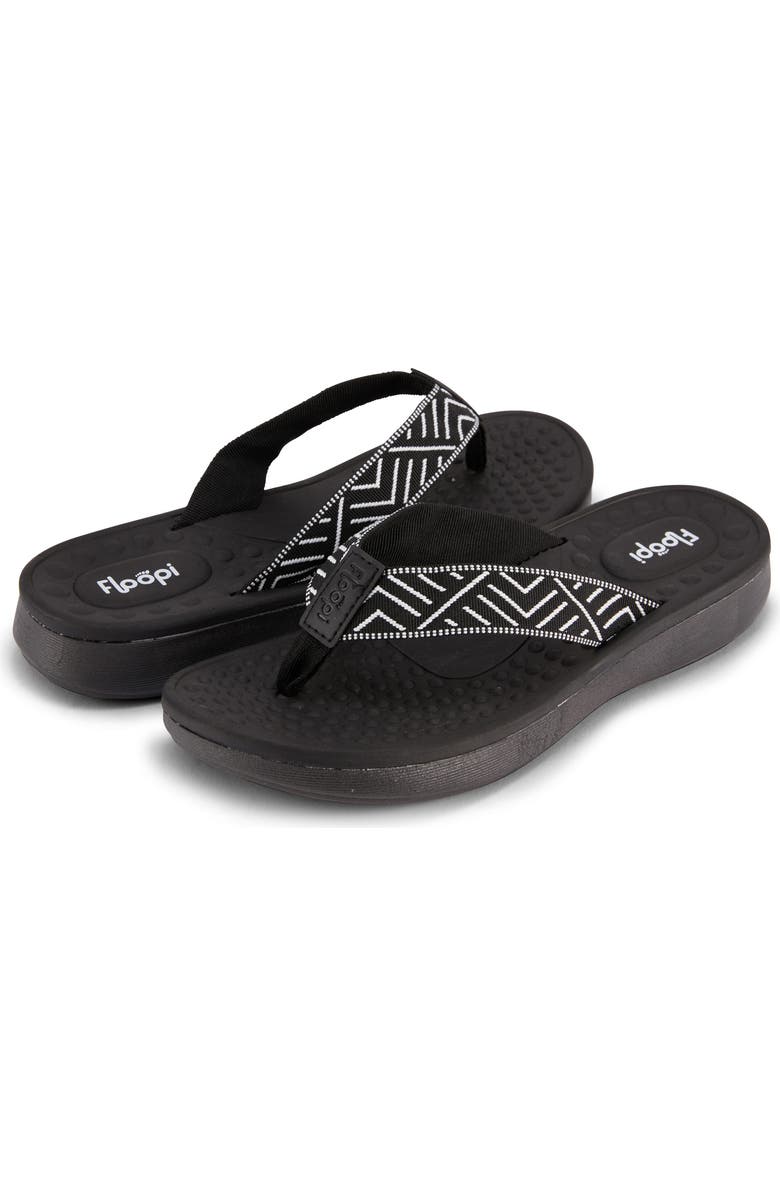 FLOOPI Woven Flip Flop Sandal, Alternate, color, Black