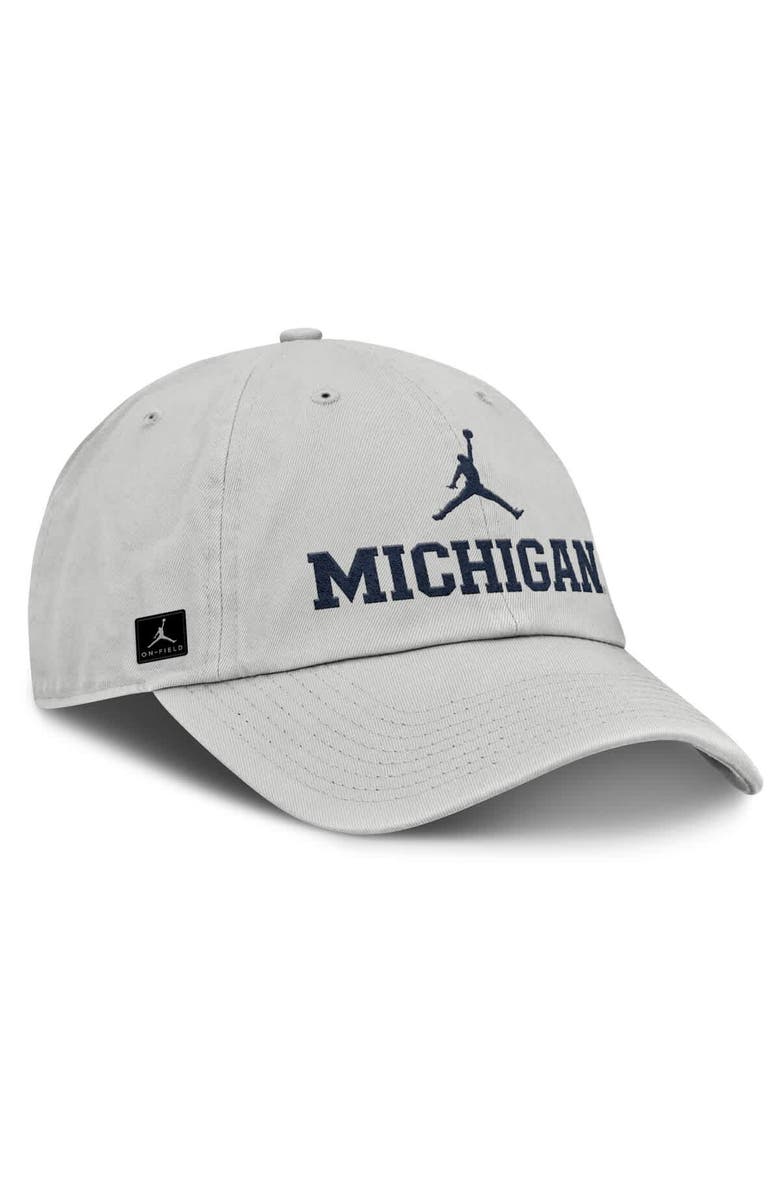 Jordan Brand Men's Jordan Brand Gray Michigan Wolverines 2025 On-Field Gameday Club Adjustable Hat, Alternate, color, Gray