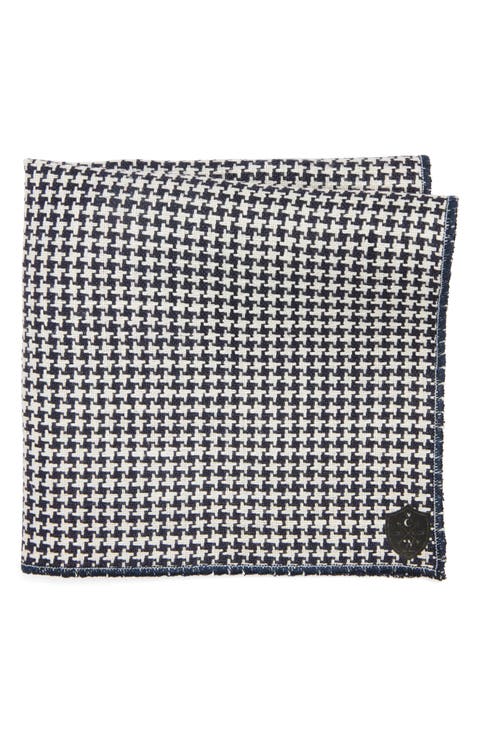 Houndstooth Cotton Pocket Square