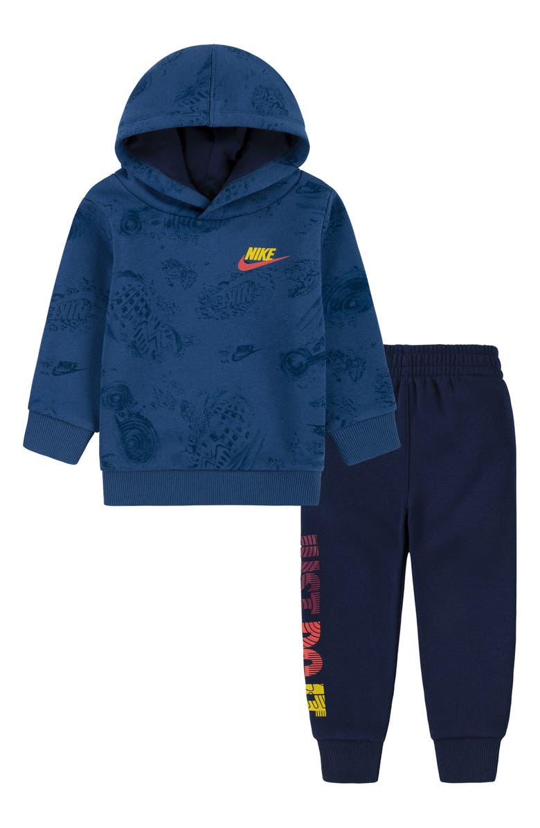Nike Kids' Logo Fleece Pullover Hoodie & Joggers Set, Main, color, Midnight Navy