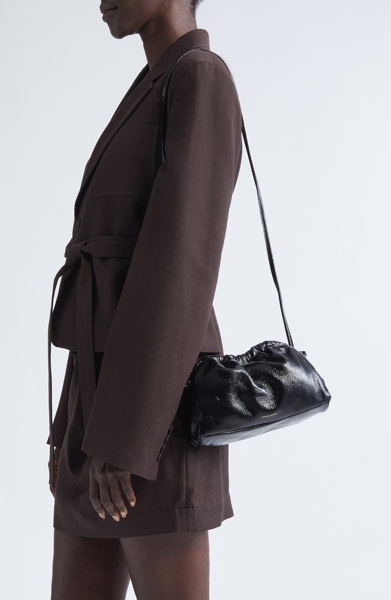 Mansur Gavriel Mini Cloud Leather Clutch, Alternate, color, Black Flamma