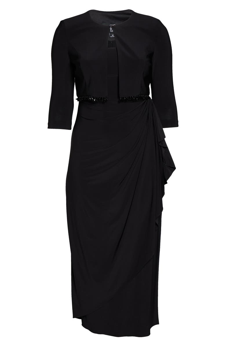 Alex Evenings Ruched Gown with Bolero, Alternate, color,