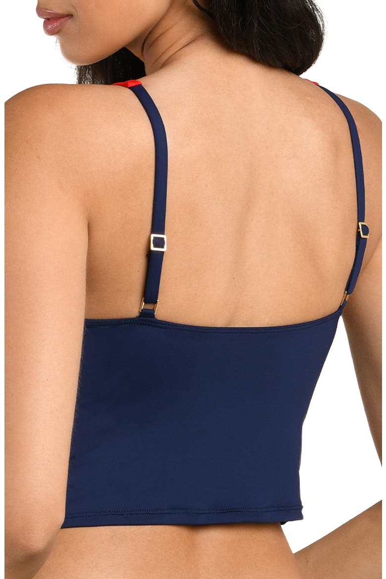 Americana High Neck Tankini, Alternate, color, BLUE MULTI