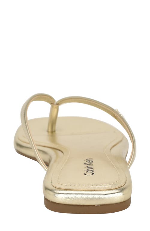 Calvin Klein Stelea Flip Flop In Gold