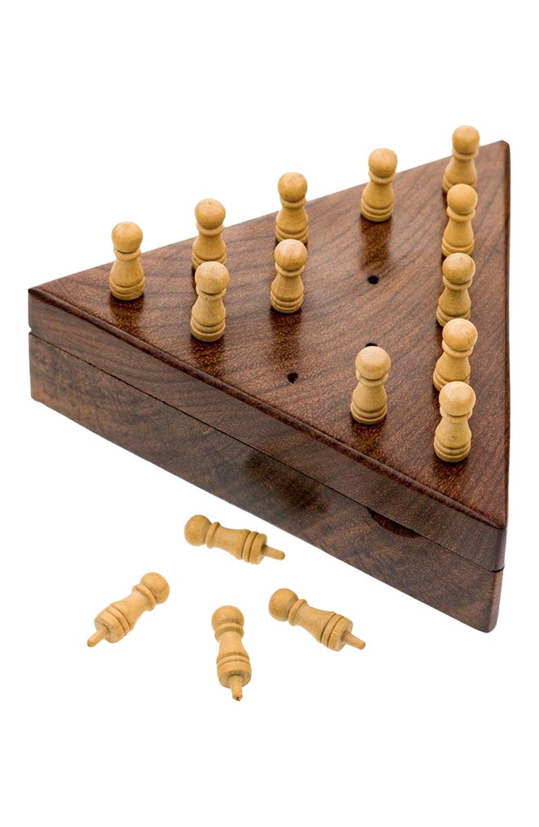 Matr Boomie Triangle Peg Board Game - Handcrafted Wood, Main, color, Brown