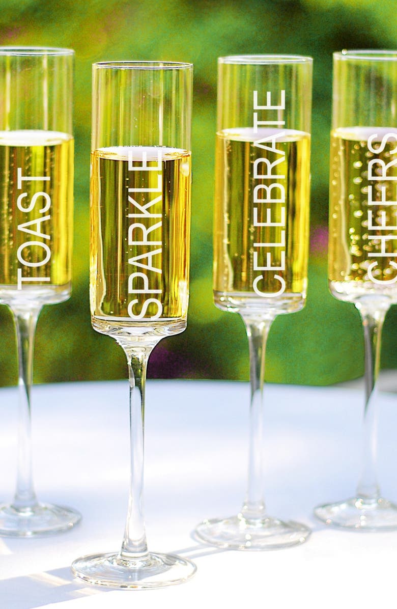 Cathy's Concepts 'Celebrate!' Contemporary Champagne Flutes, Main, color, 