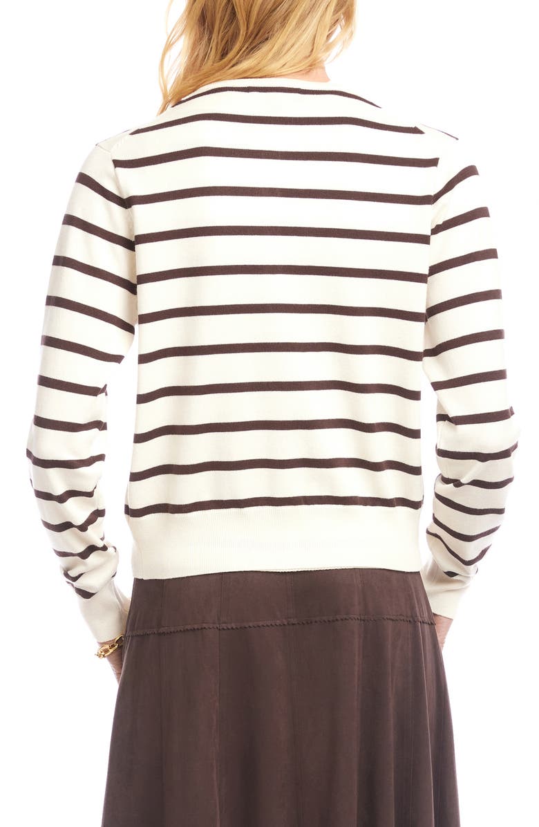 Karen Kane Stripe Cardigan, Alternate, color, Cream