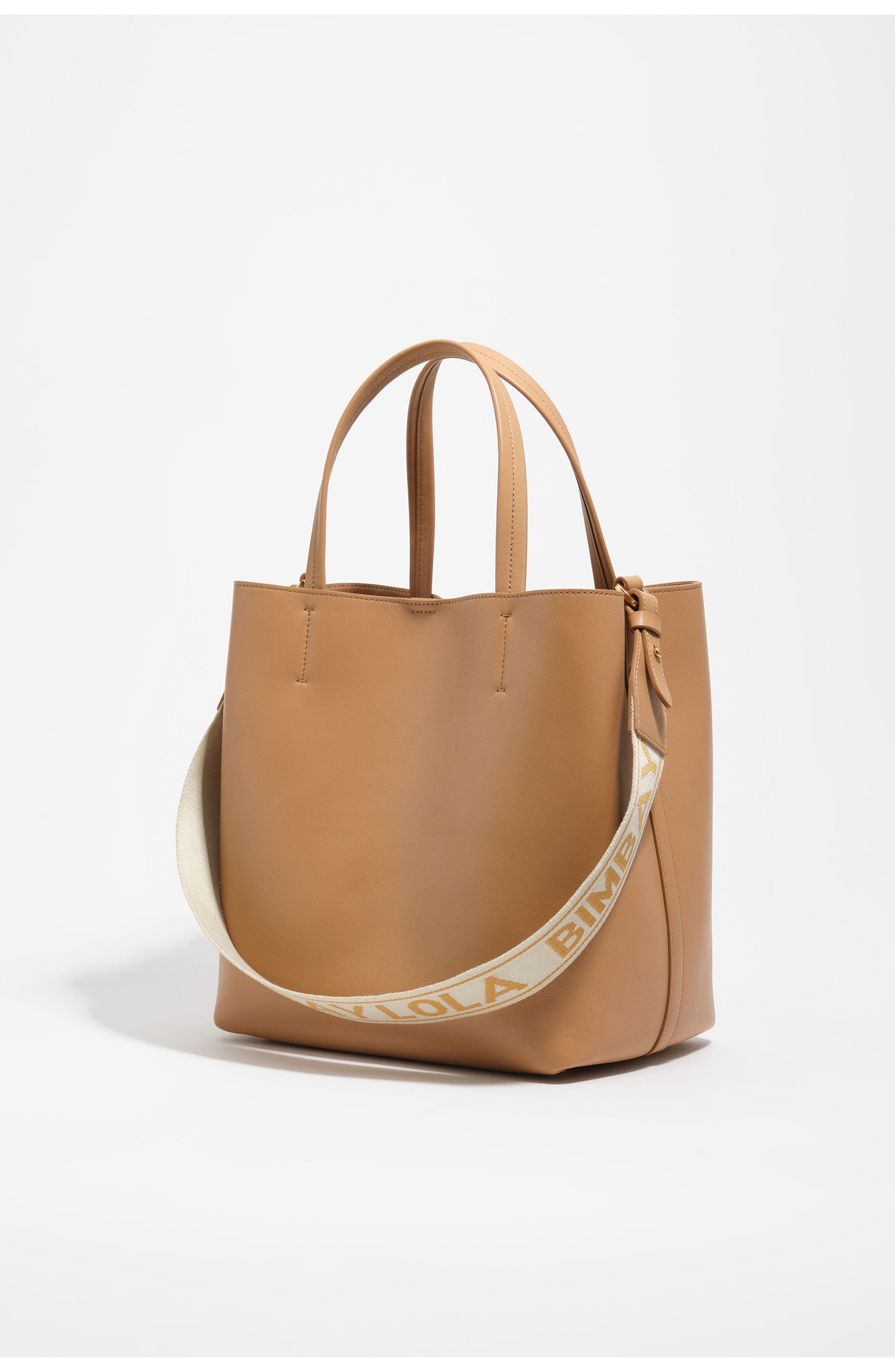 Bimba y Lola Medium Leather Chihuahua bag, Alternate, color, Hazelnut