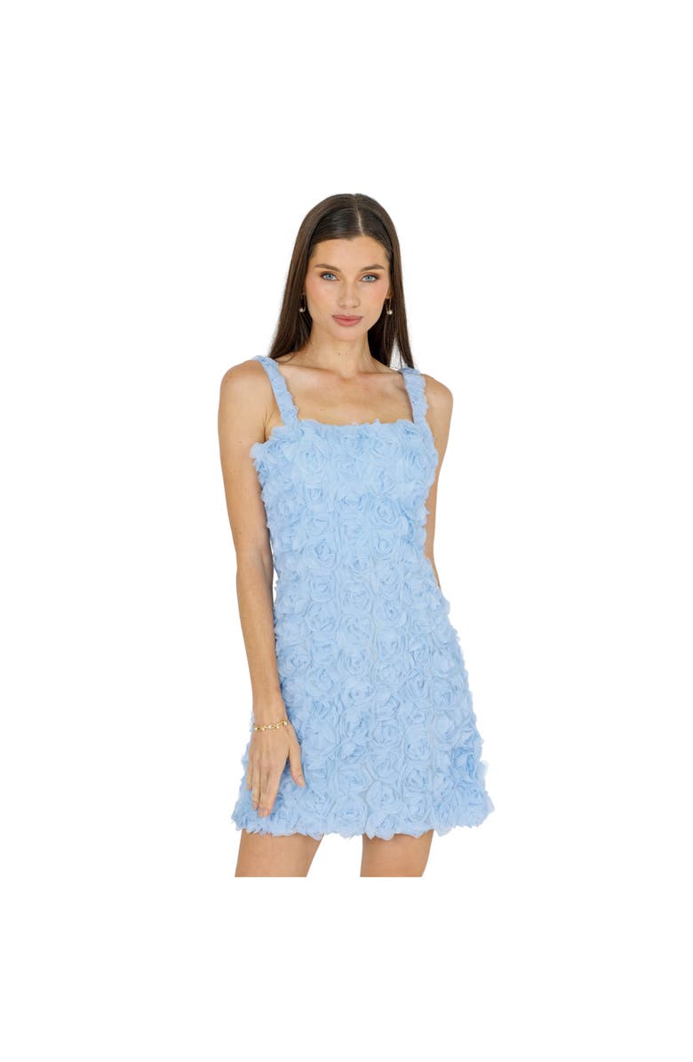 AKALIA Melvina 3D Floral Mini Dress, Alternate, color, Sky Blue
