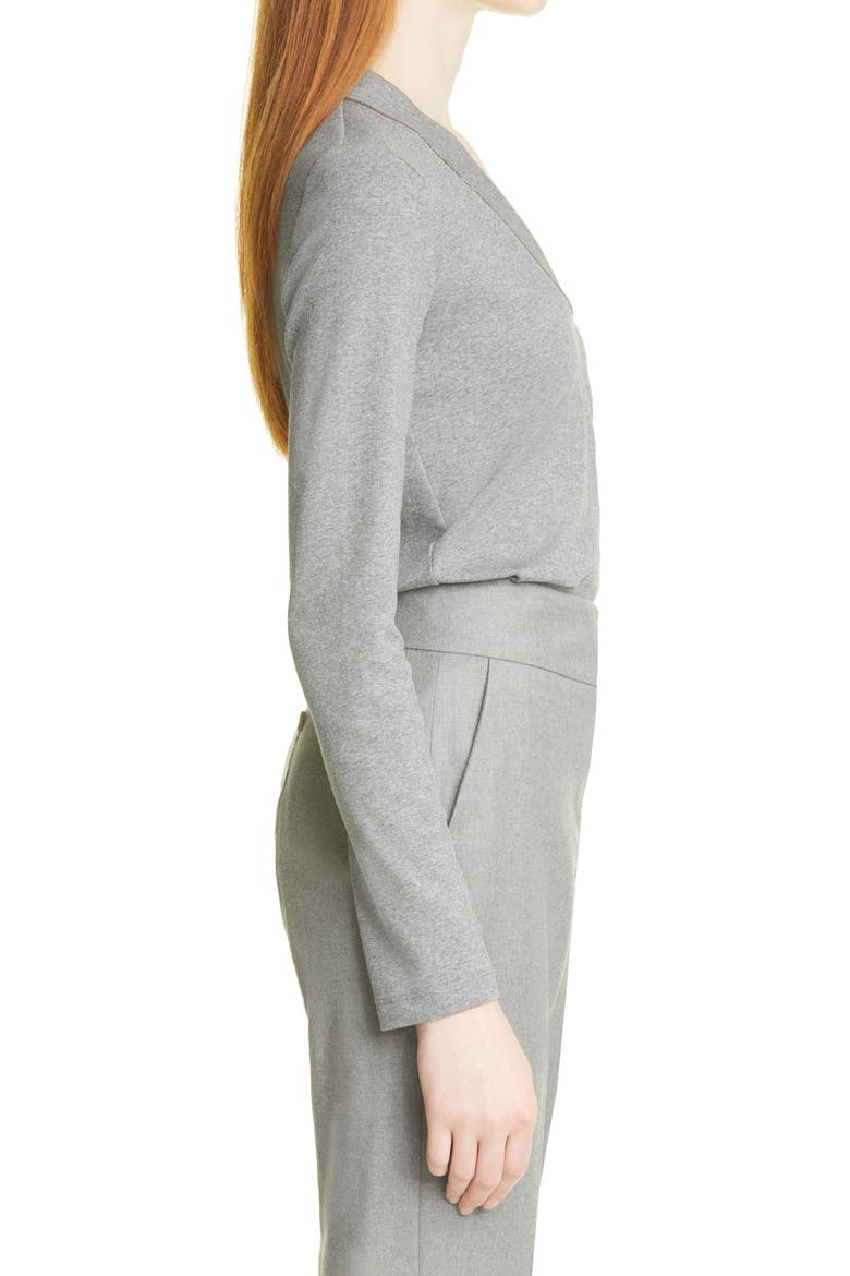 Beaded Collar Rib Top, Alternate, color, 8132 GREY