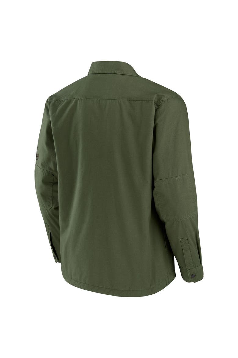 Men's NFL x Darius Rucker Collection by Fanatics Olive Cleveland Browns Long Sleeve Button-Up Shirt Jacket, Alternate, color, Olive