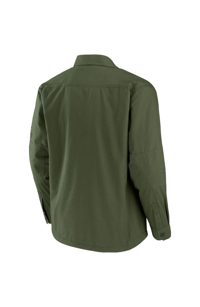 NFL X DARIUS RUCKER Men's NFL x Darius Rucker Collection by Fanatics Olive Cleveland Browns Long Sleeve Button-Up Shirt Jacket, Alternate, color, 