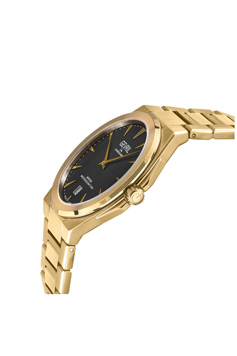 Montauk Stainless Steel Bracelet Watch, 40mm, Alternate, color, BLACK/ GOLD