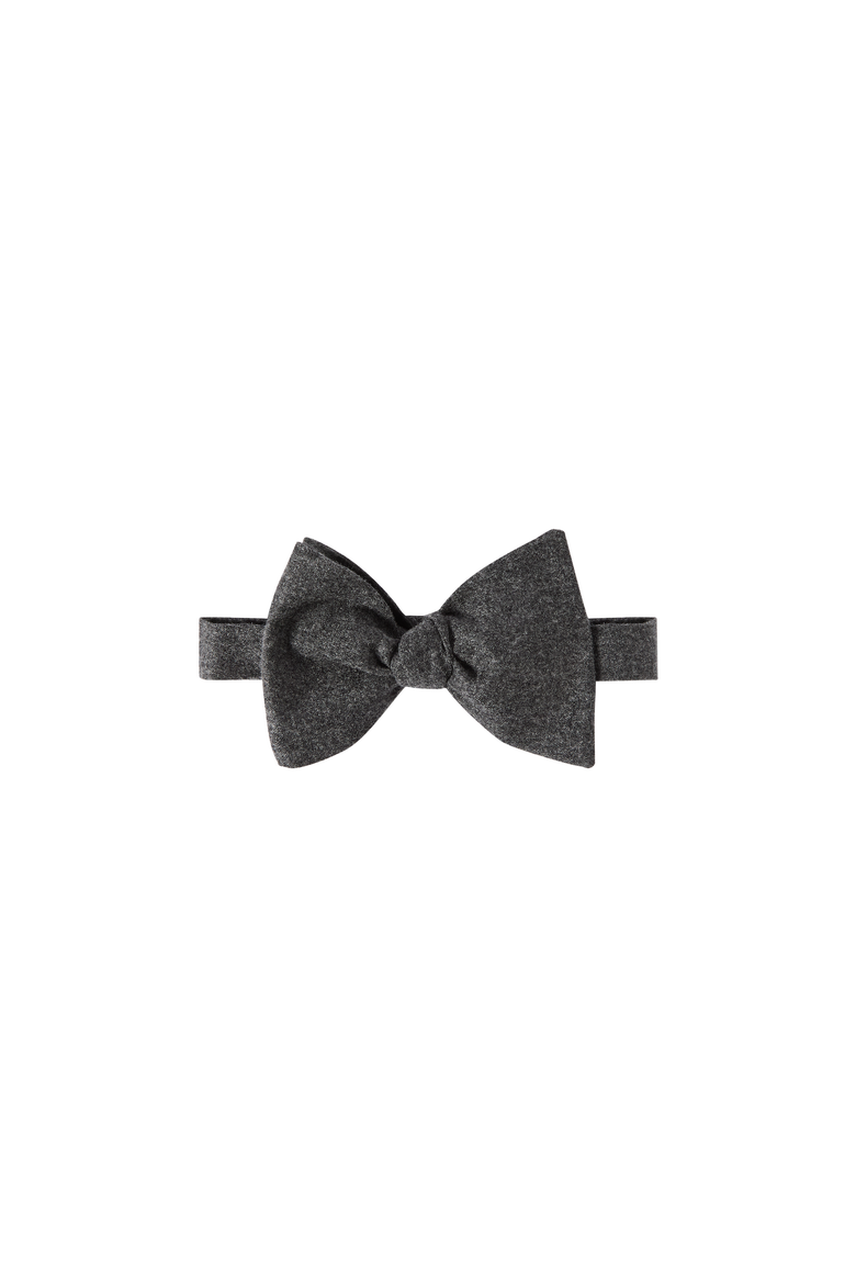 Cashmere and silk lightweight flannel bow tie, Alternate, color, Slate