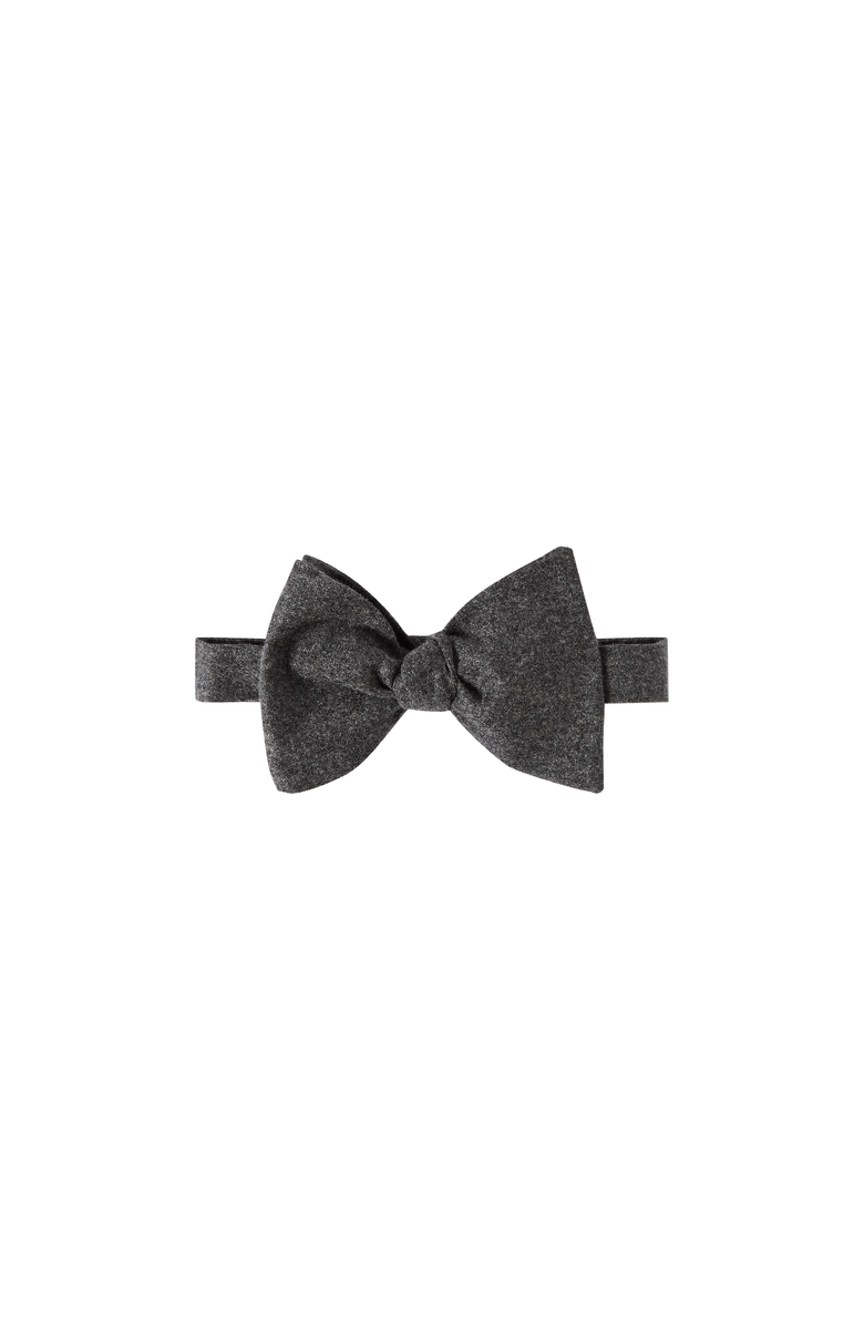 Brunello Cucinelli Cashmere and silk lightweight flannel bow tie, Alternate, color, Slate