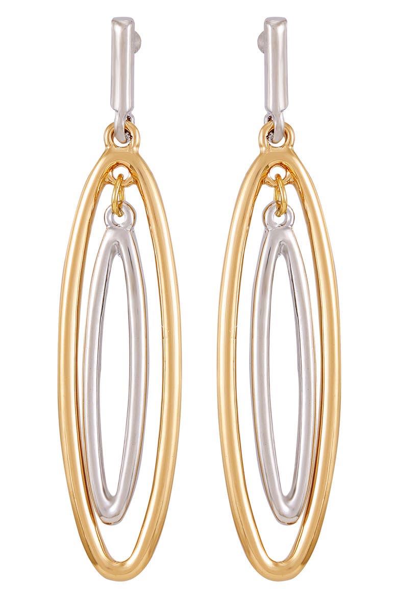 Two-Tone Drop Earrings, Main, color, TWO TONE