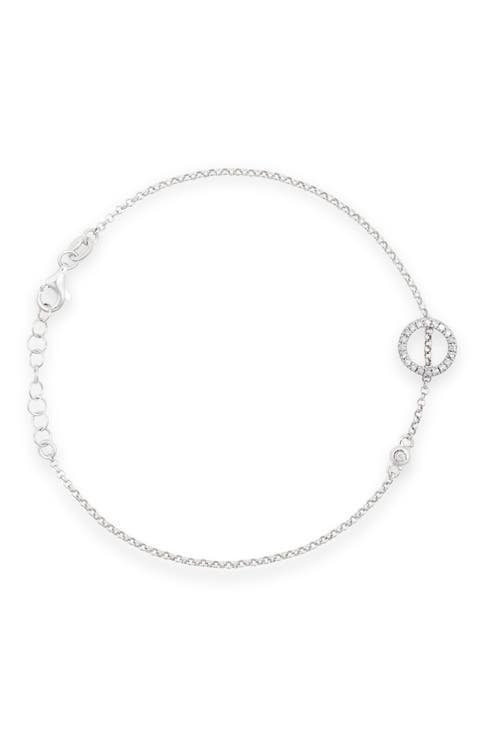 Diamond Initial Bezel Bracelet
